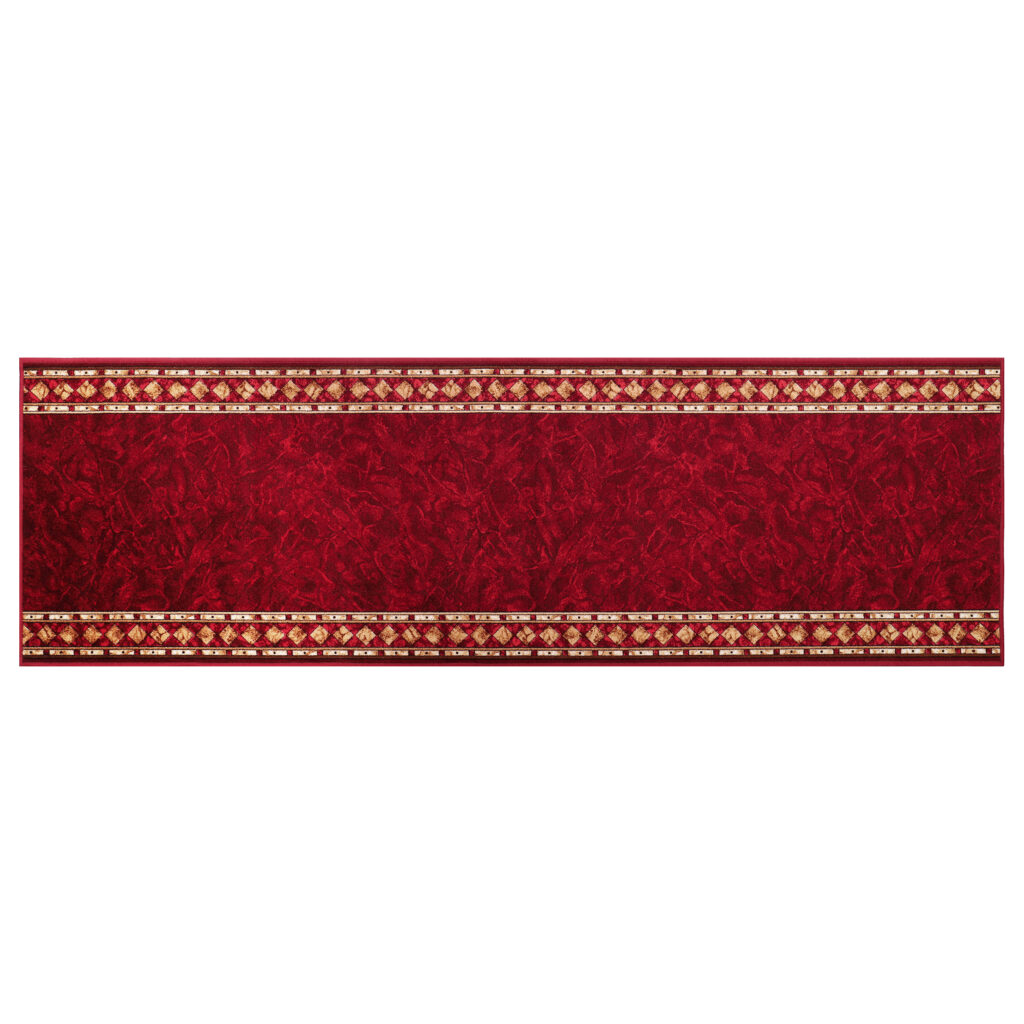 Teppichläufer Rutschfest Rot Ornament Meterware