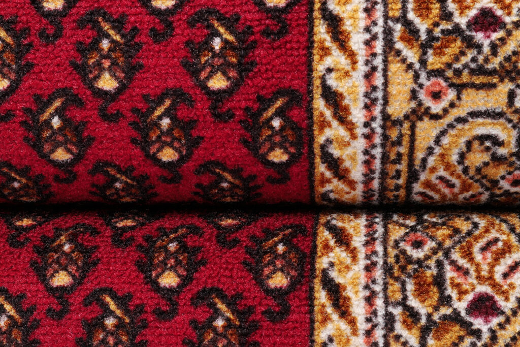 Teppichläufer Rutschfest Rot Gold Meterware