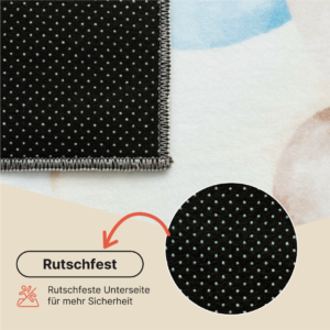Teppich Kids Kurzflor Kinderteppich Mehrfarbig Teddybär Mond