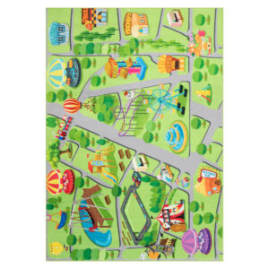 Teppich Kids Kurzflor Kinderteppich Spielmatte Jahrmarkt Freizeitpark