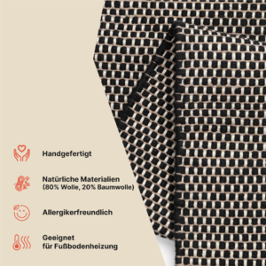 Teppich Wolle Loni Schwarz