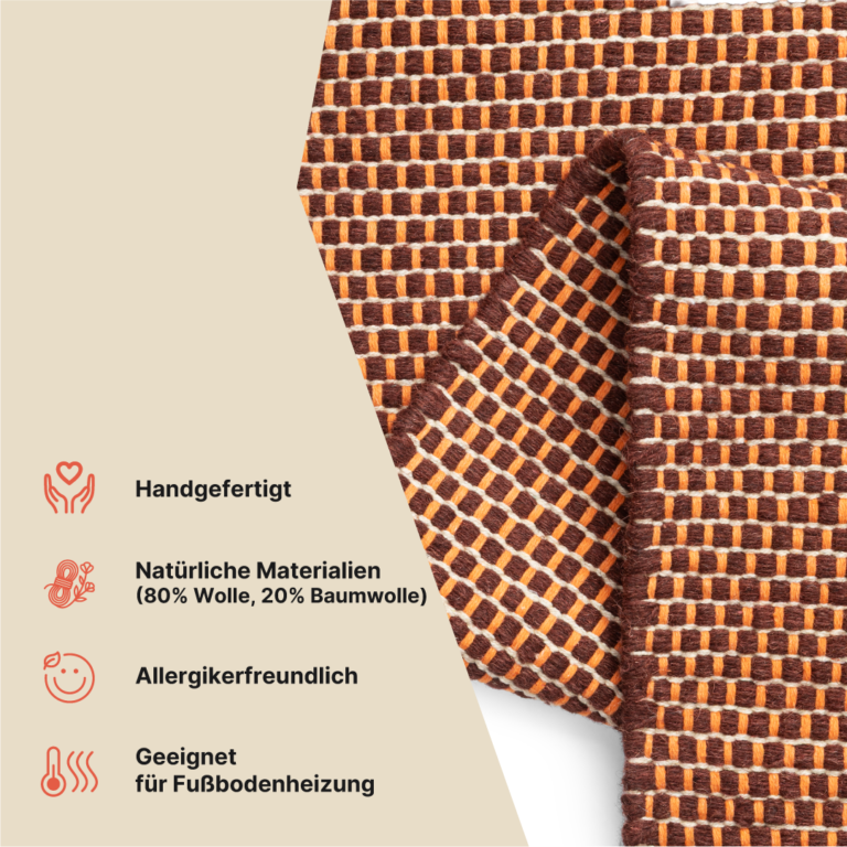 Teppich Wolle Loni Dunkelbraun