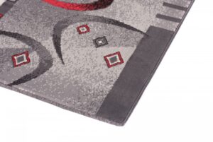 Teppichläufer Dream Grau Rot Abstrakt Halbmond Meterware