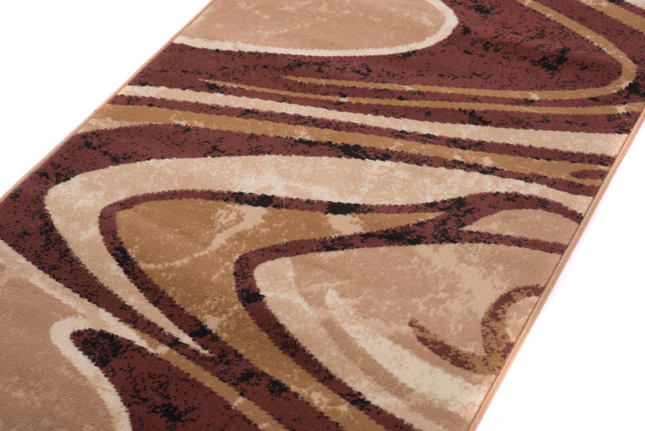 Teppichläufer Dream Braun Beige Abstrakt Wellen Meterware