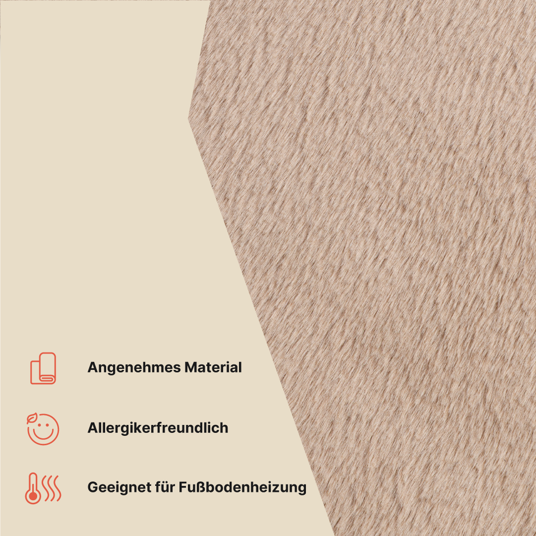 Teppich Lumi Beige Rutschfest