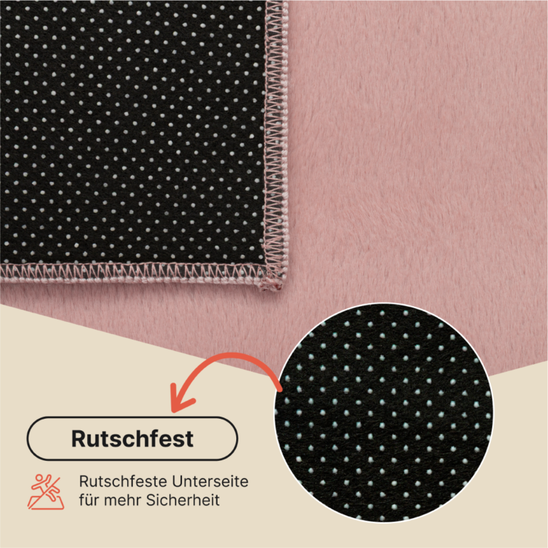 Teppich Lumi Rosa Rutschfest