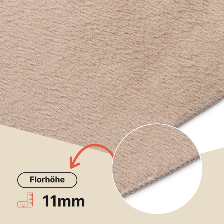 Teppich Lumi Rund Beige Rutschfest