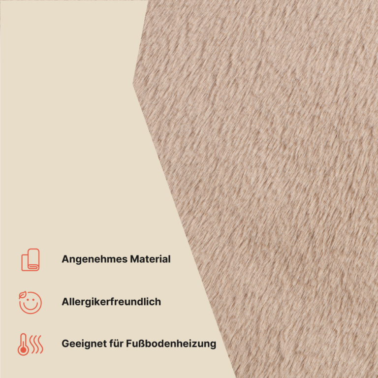 Teppich Lumi Rund Beige Rutschfest
