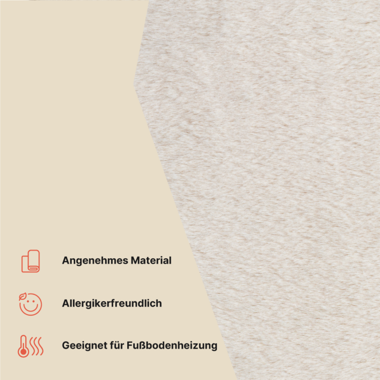 Teppich Lumi Rund Creme Rutschfest