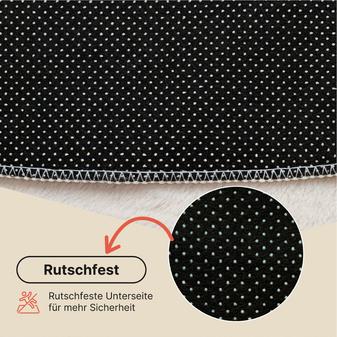 Teppich Lumi Rund Creme Rutschfest