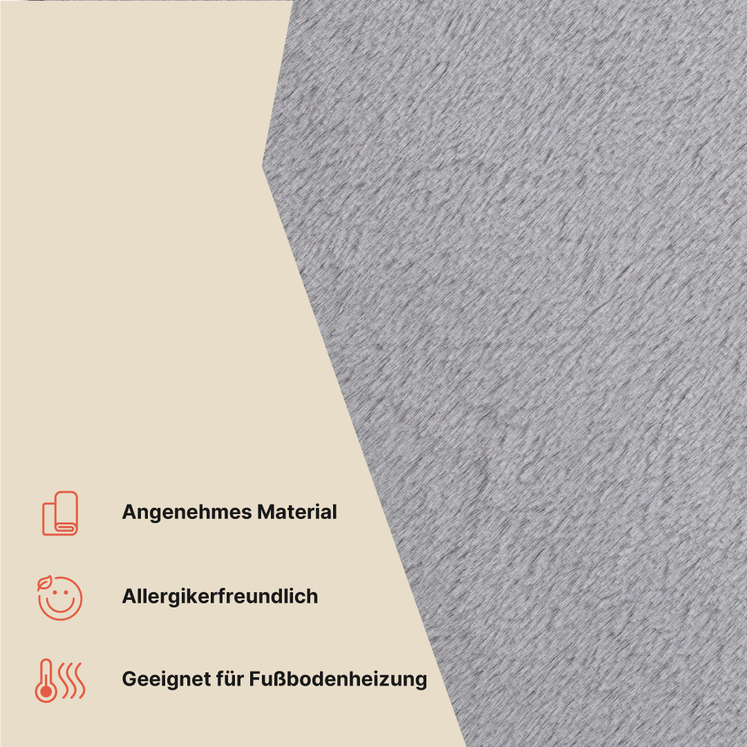 Teppich Lumi Rund Hellgrau Rutschfest