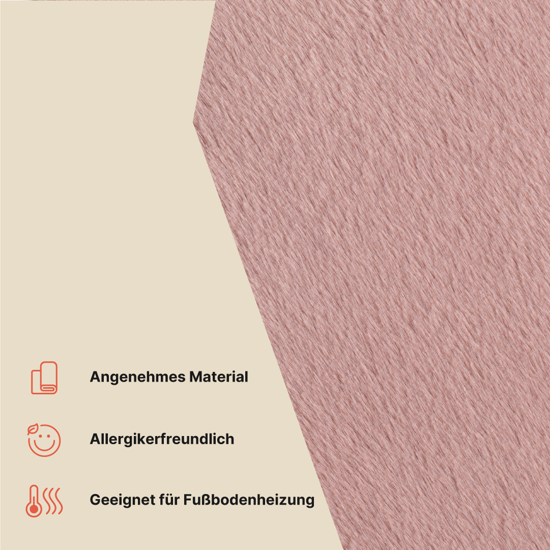 Teppich Lumi Rund Rosa Rutschfest