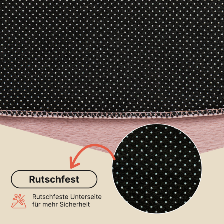 Teppich Lumi Rund Rosa Rutschfest