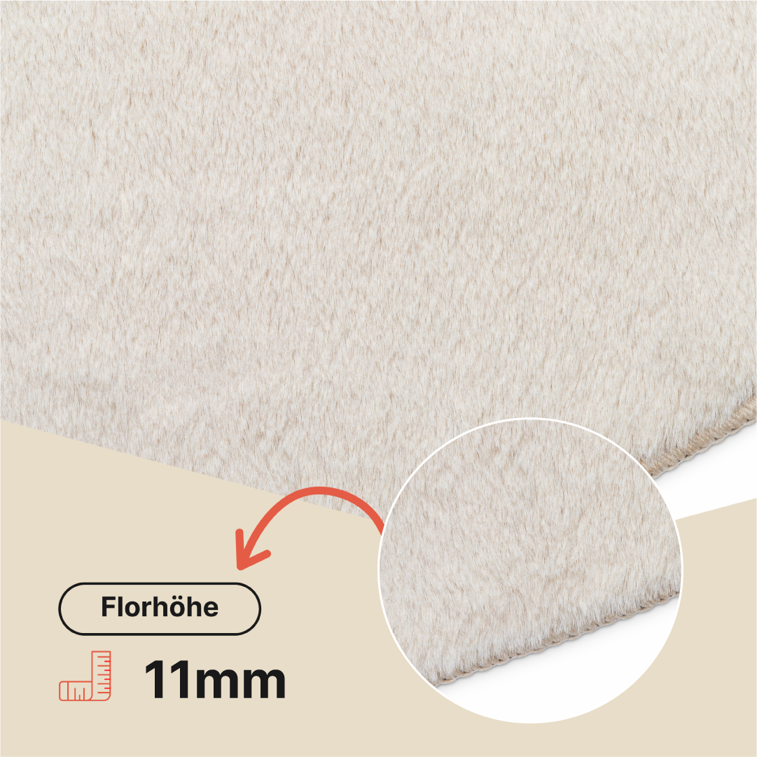 Teppich Lumi Quadratisch Creme Rutschfest