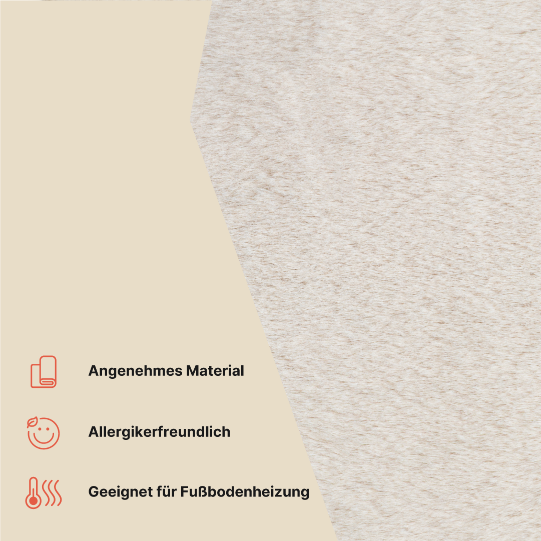 Teppich Lumi Quadratisch Creme Rutschfest