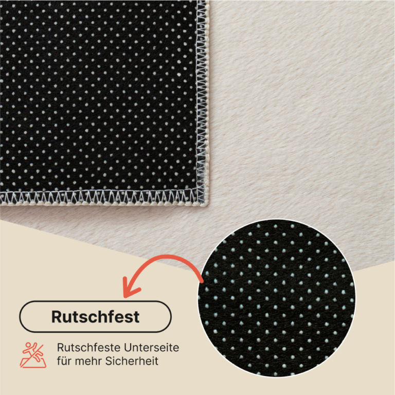 Teppich Lumi Quadratisch Creme Rutschfest