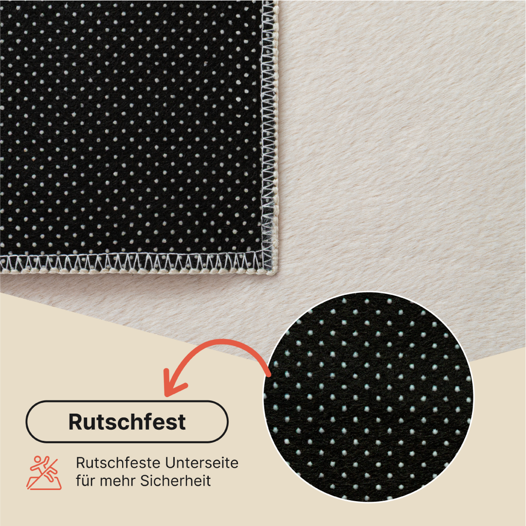 Teppich Lumi Quadratisch Creme Rutschfest