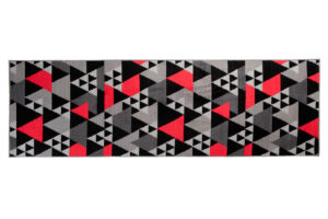 Teppichläufer Maya Grau Rot Geometrisch Dreiecke Meterware