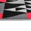 Teppichläufer Maya Grau Rot Geometrisch Dreiecke Meterware