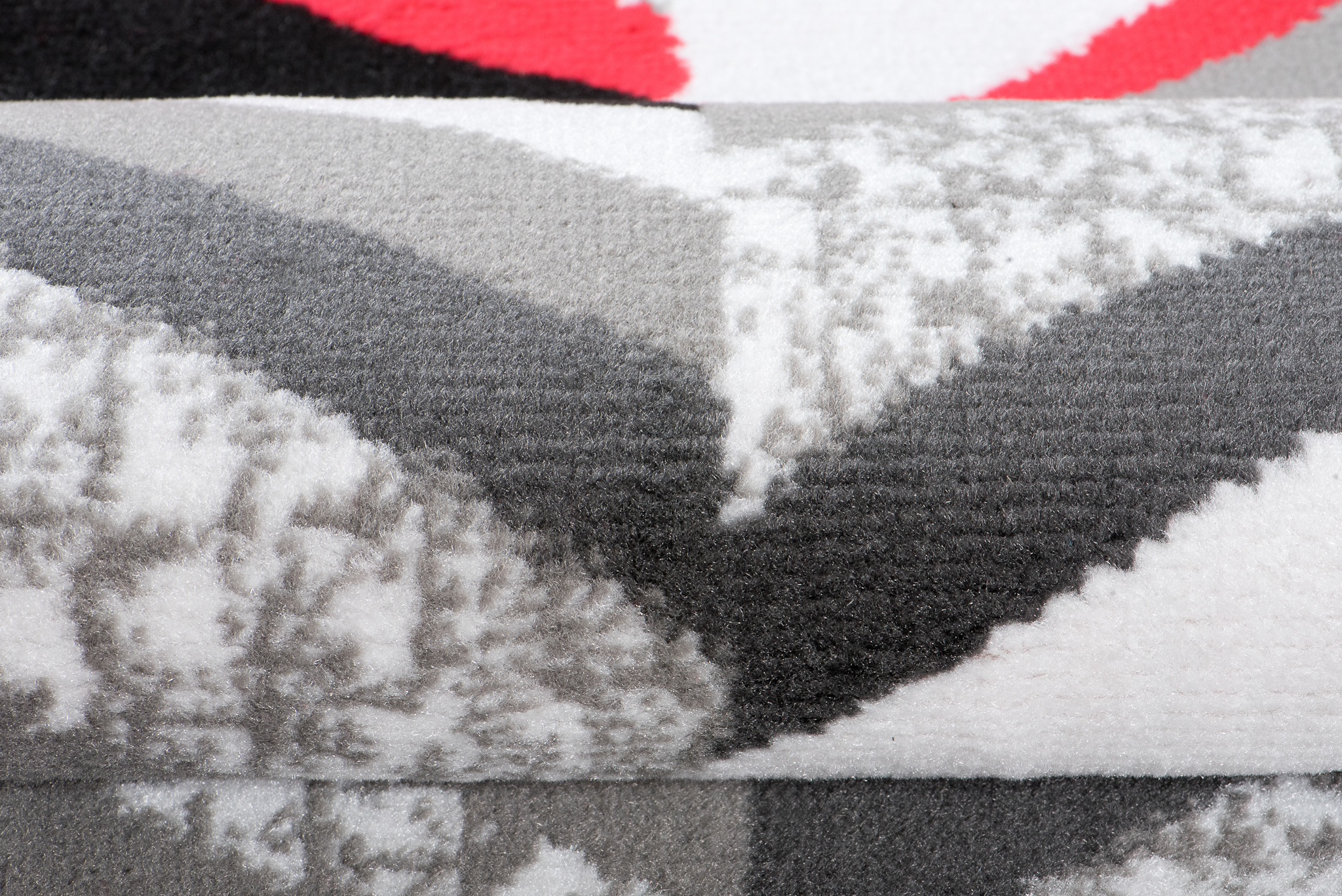 Teppichläufer Maya Grau Rot Geometrisch Linien Meterware