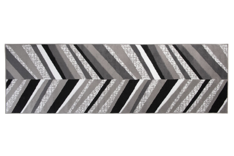 Teppichläufer Maya Grau Geometrisch Linien Meterware