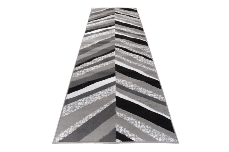 Teppichläufer Maya Grau Geometrisch Linien Meterware