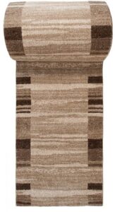 Teppichläufer Sari Dunkelbeige Rahmen Meterware