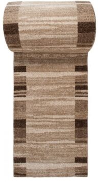 Teppichläufer Sari Dunkelbeige Rahmen Meterware
