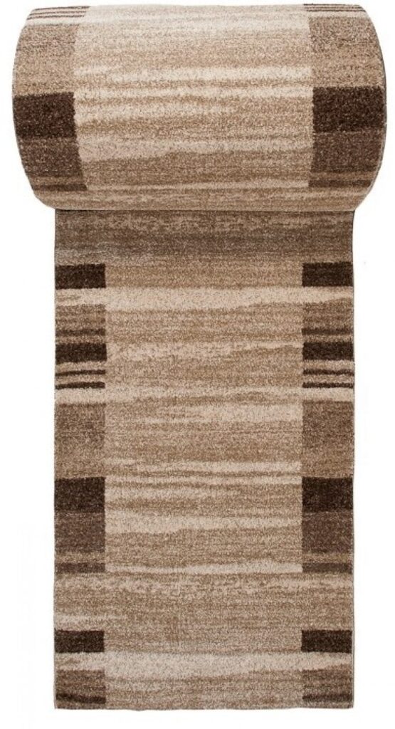 Teppichläufer Sari Dunkelbeige Rahmen Meterware
