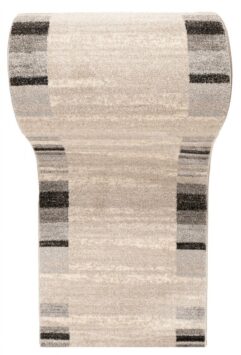 Teppichläufer Sari Beige Grau Rahmen Meterware