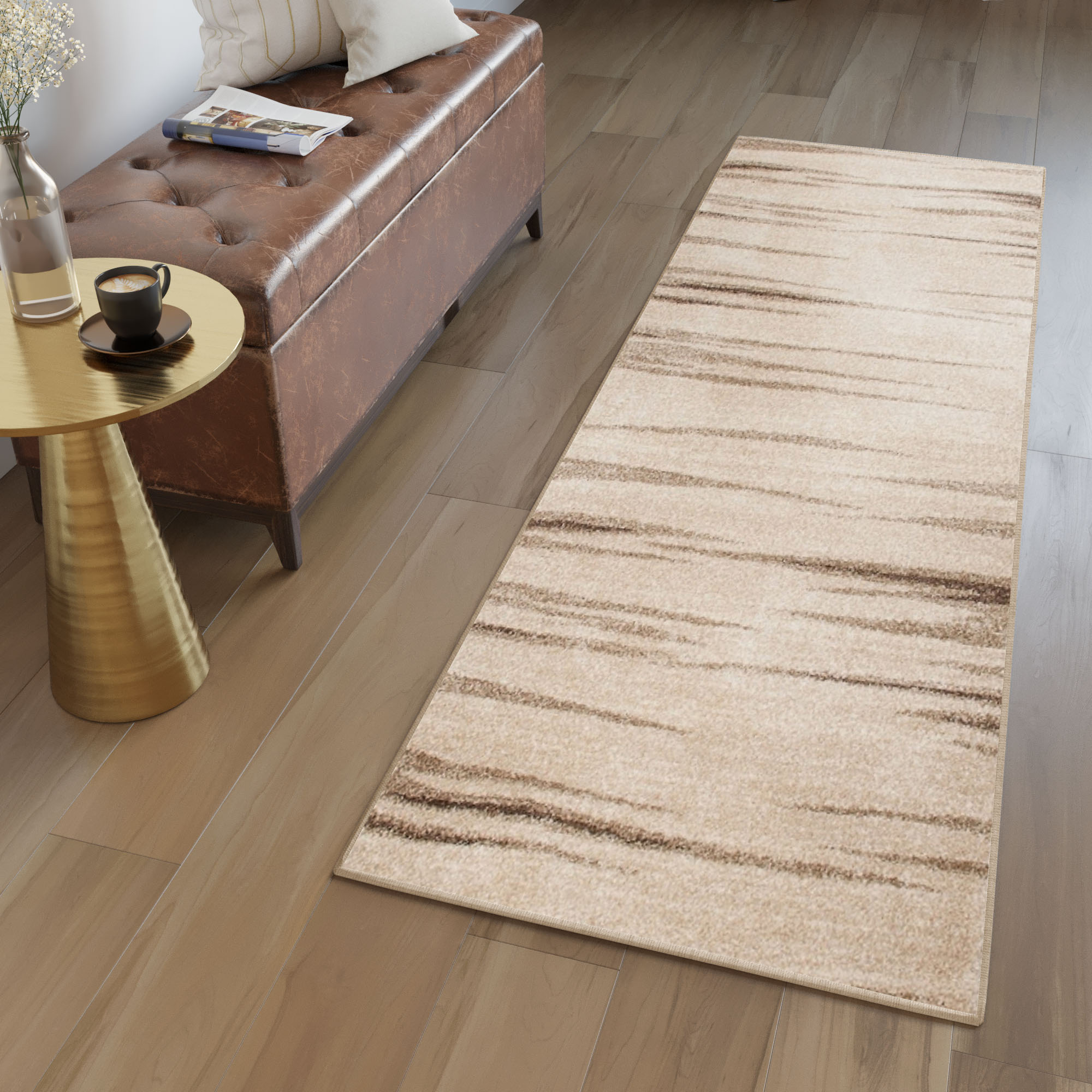 Teppichläufer Sari Beige Gestreift Meterware