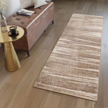 Teppichläufer Sari Dunkel Beige Gestreift Meterware