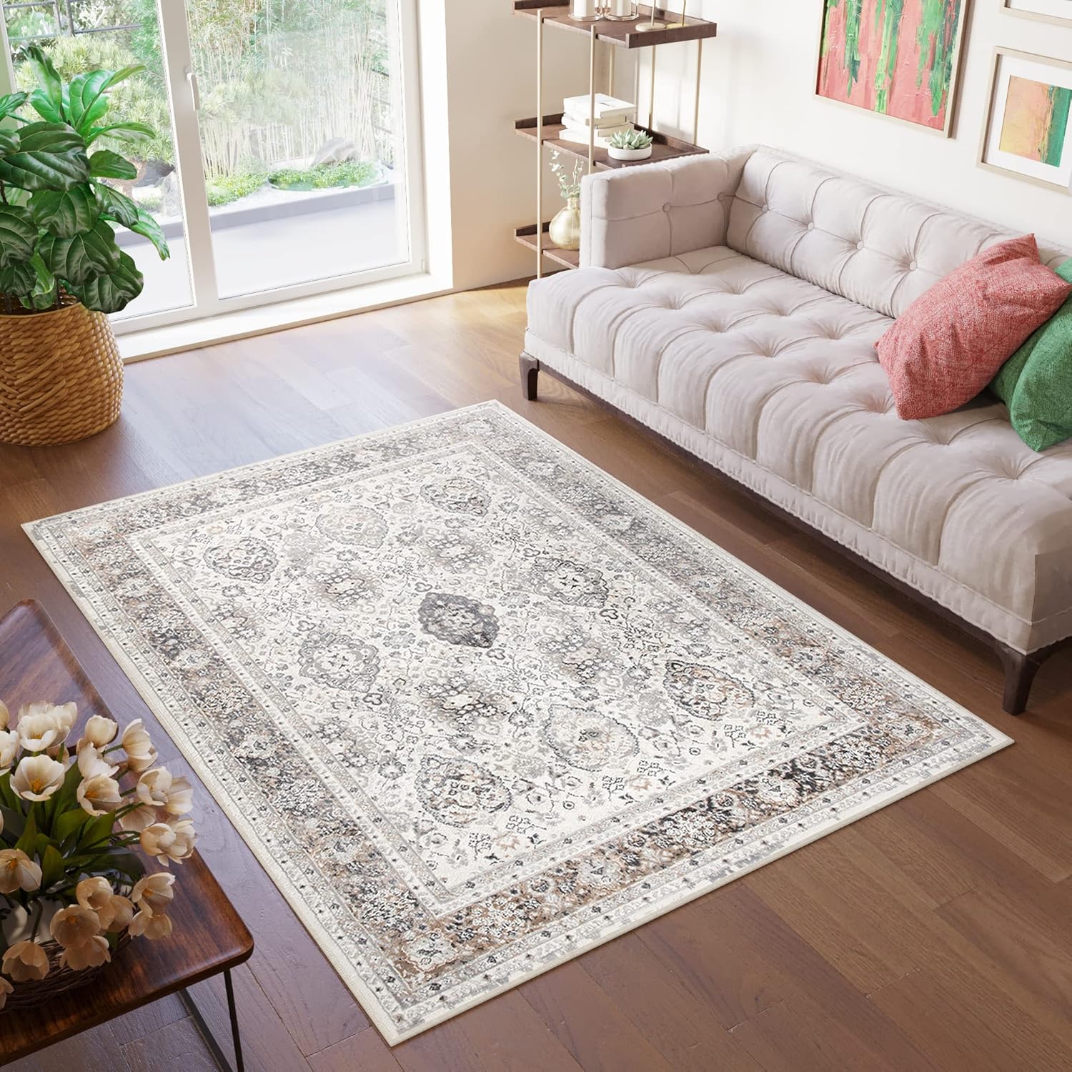 Teppich Valley Grau Kupferfarbe Ornamente Vintage