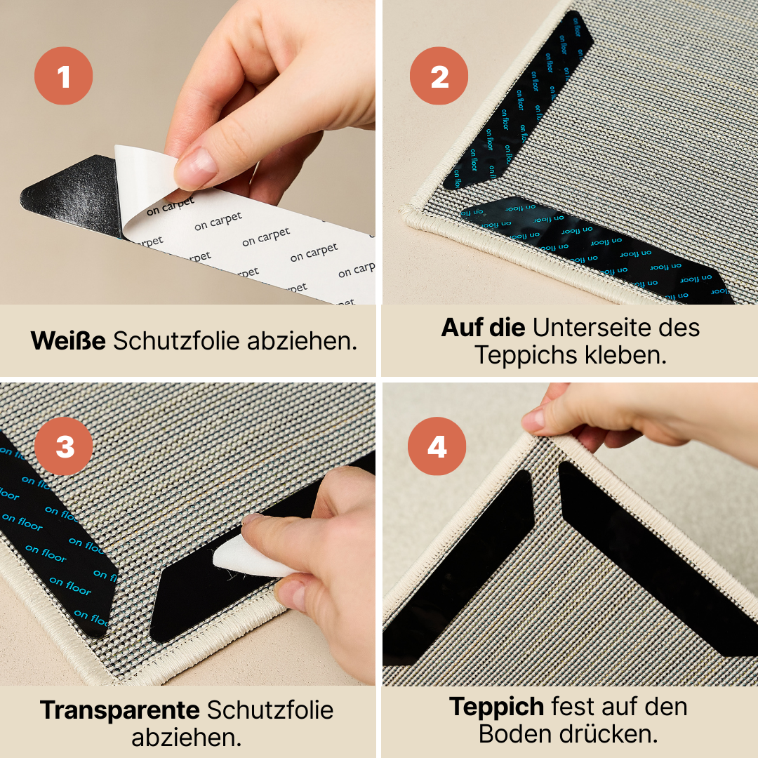 Rutschfeste Teppichstopper (8 Stück)