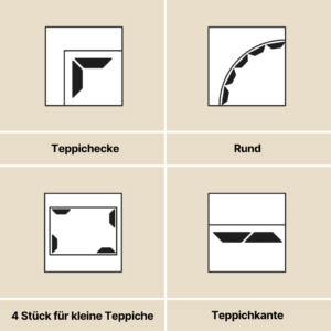 Rutschfeste Teppichstopper (8 Stück)