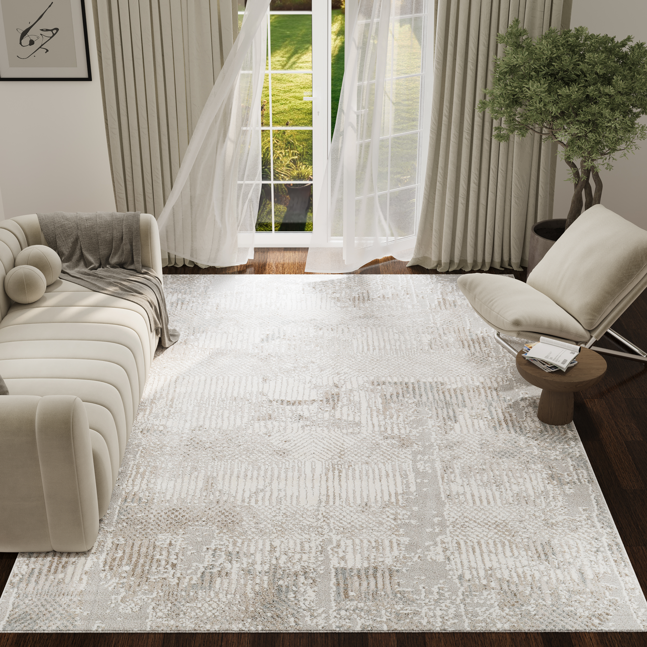 Teppich Trend Abstrakt Beige-Grau