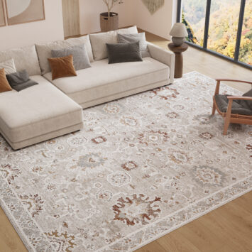 Teppich Trend Beige Creme Blumen Vintage