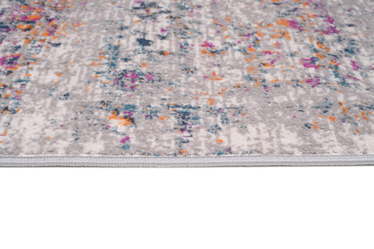 Teppichläufer Lazur Grau Vintage Blumen Rahmen Meterware