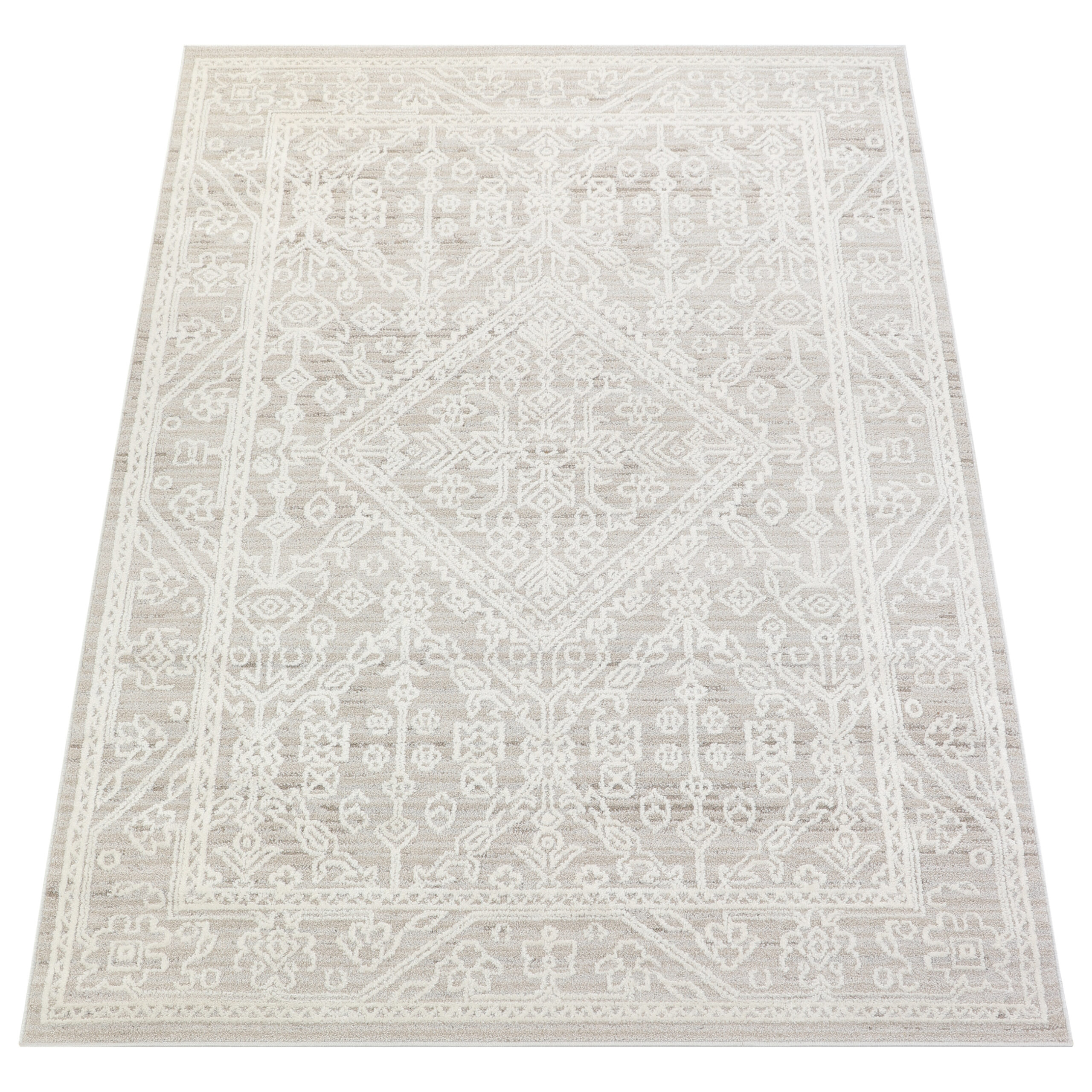 Teppich Trend Beige Rauten Vintage