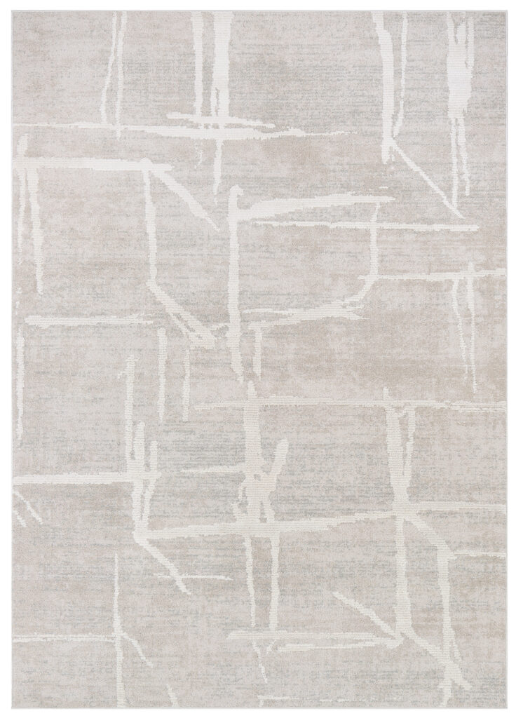 Teppich Trend Grau Beige Geometrisch