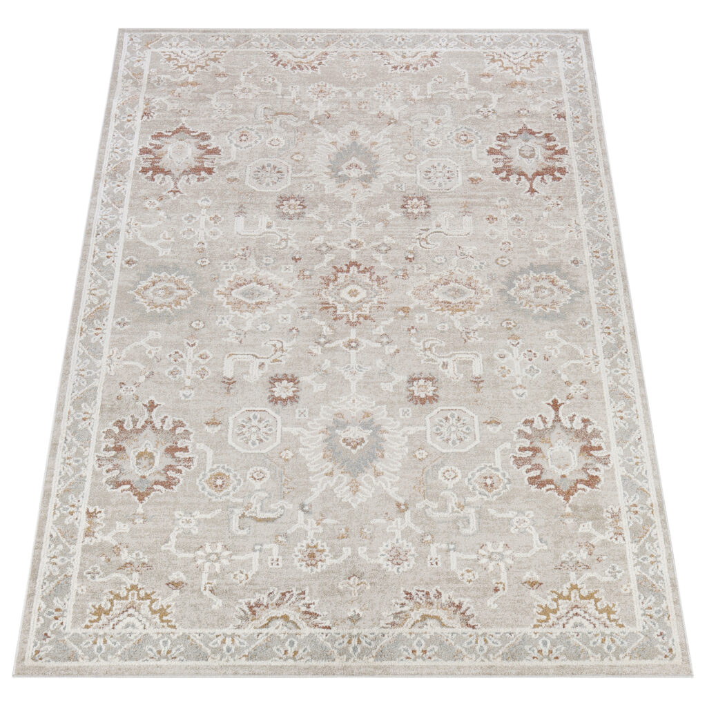 Teppich Trend Beige Creme Blumen Vintage