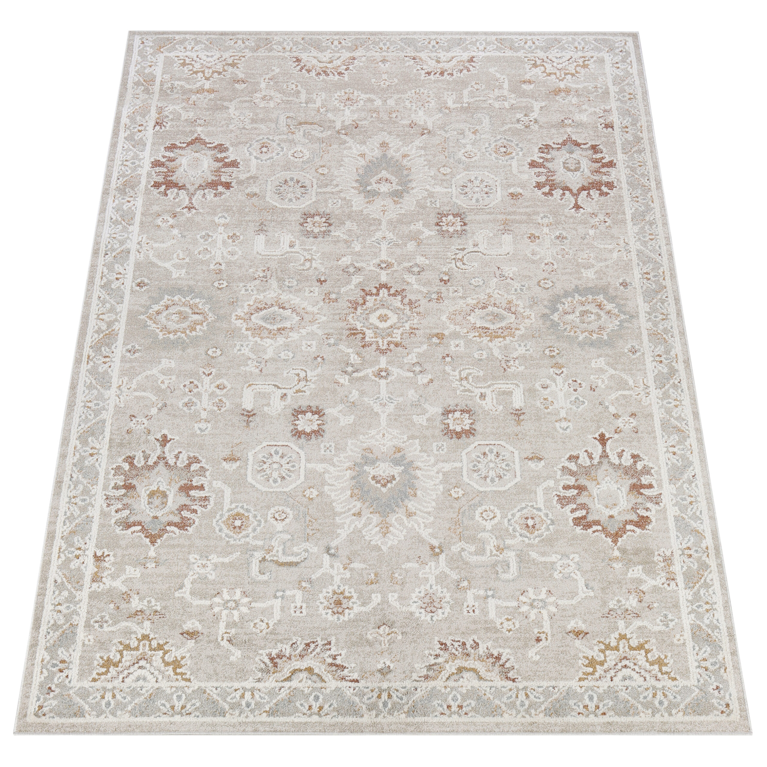 Teppich Trend Beige Creme Blumen Vintage