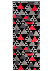 Teppichläufer Maya Grau Rot Geometrisch Dreiecke Meterware