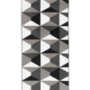 Teppichläufer Maya Grau Weiß Trapeze Quadrate Meterware