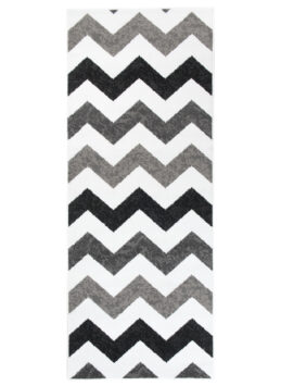 Teppichläufer Maya Grau Schwarz Geometrisch Zigzags Meterware