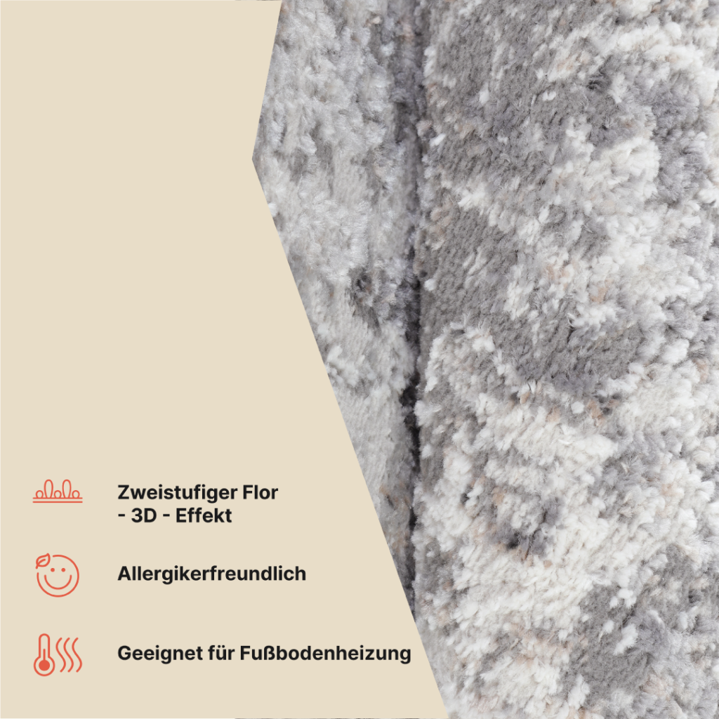 Teppich Valley Round Dunkel Grau Vintage Rahmen