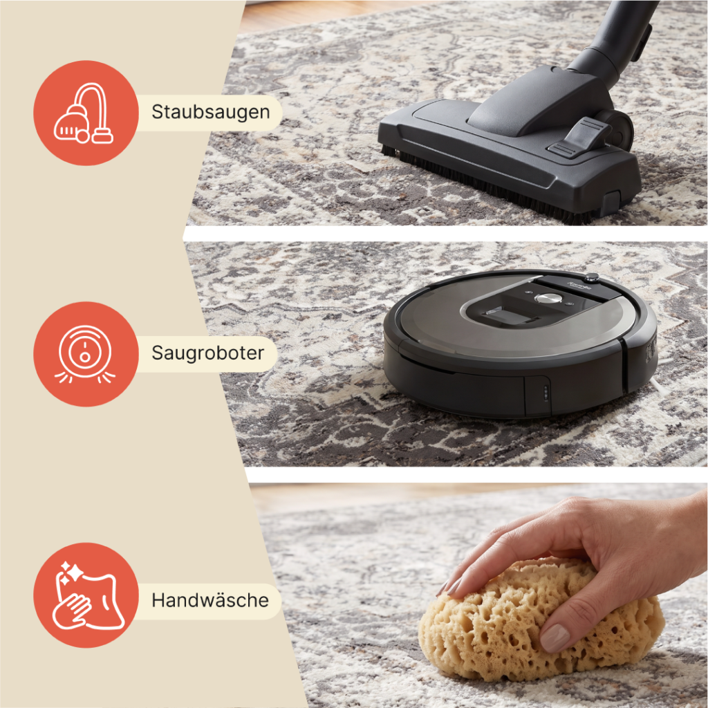 Teppich Valley Dunkelgrau Vintage Rahmen