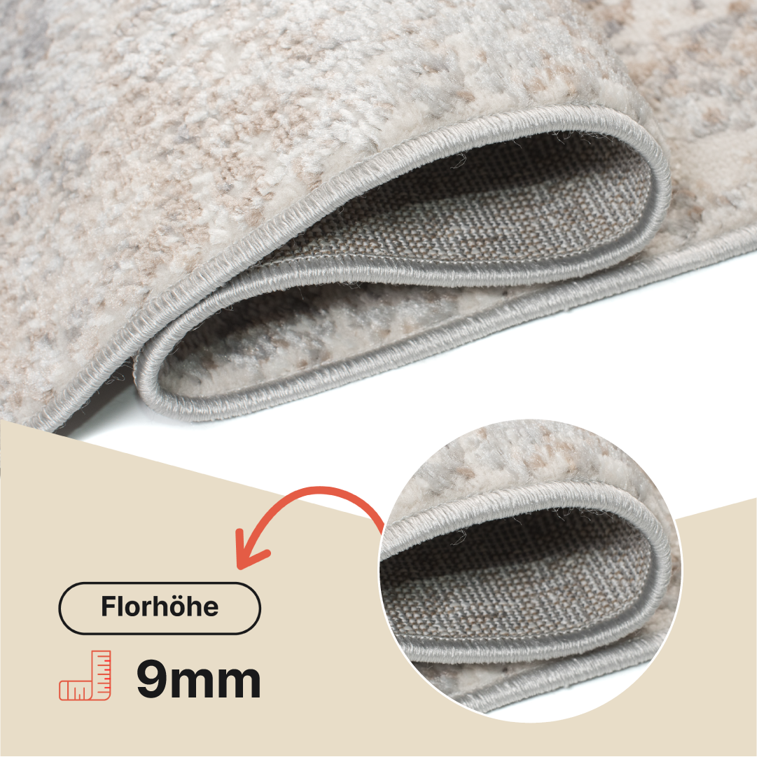 Teppich Valley Grau Fuchsrot Vintage Ornamente