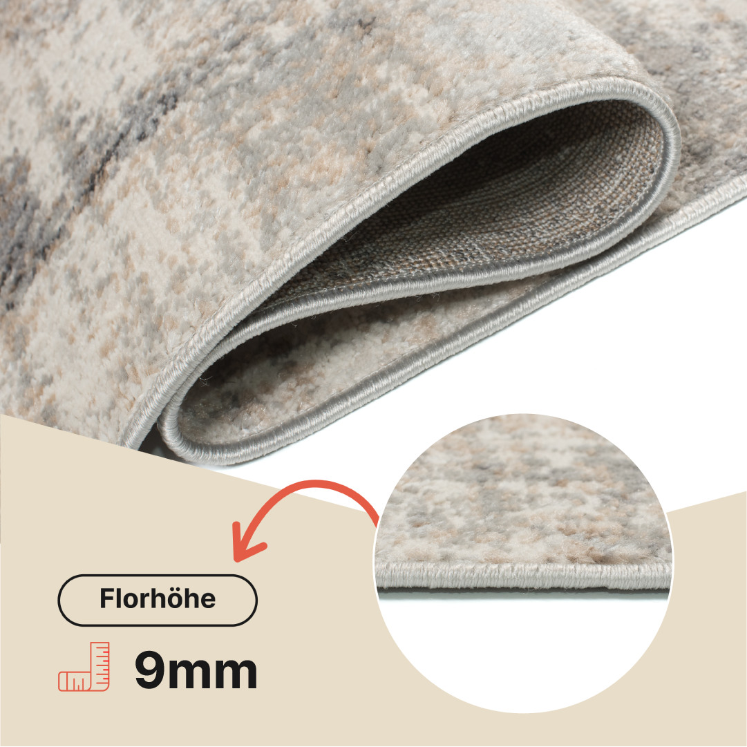 Teppich Valley Grau Fuchsrot Modern Verwischung