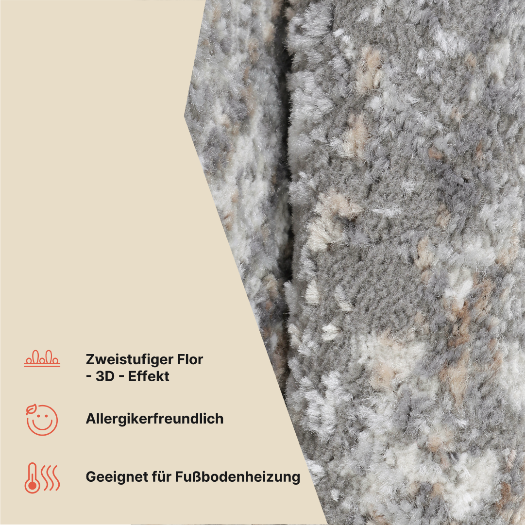 Teppich Valley Rund Dunkelgrau Abstrakt Linien